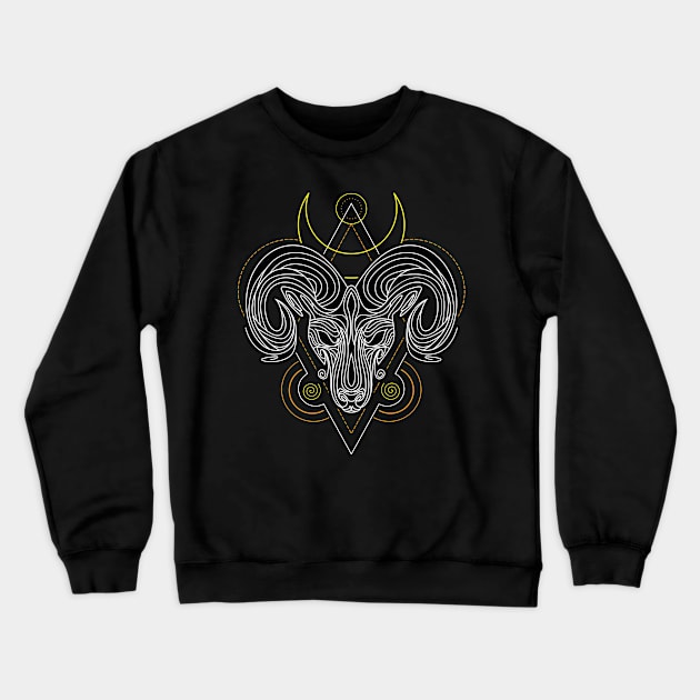 Zodiac Aries Crewneck Sweatshirt by Dojaja